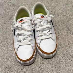 Nike White and Brown Casual Sneakers